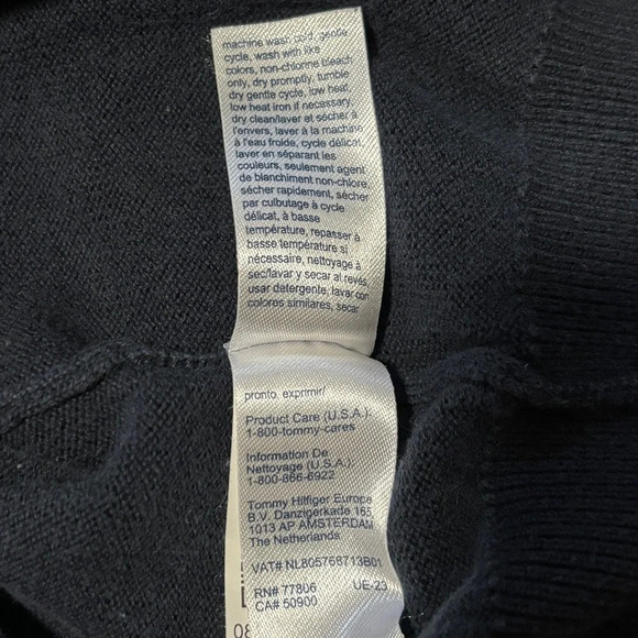 Tommy Hilfiger Premium Cotton Classic Blue Crewneck Long Sleeve Sweater - Picture 5 of 7